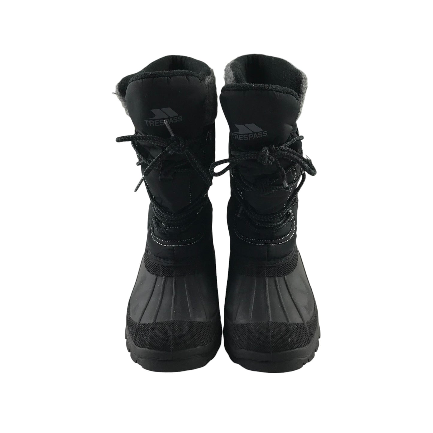 Trespass winter boots shoe size UK 4 black and grey high tops waterproof