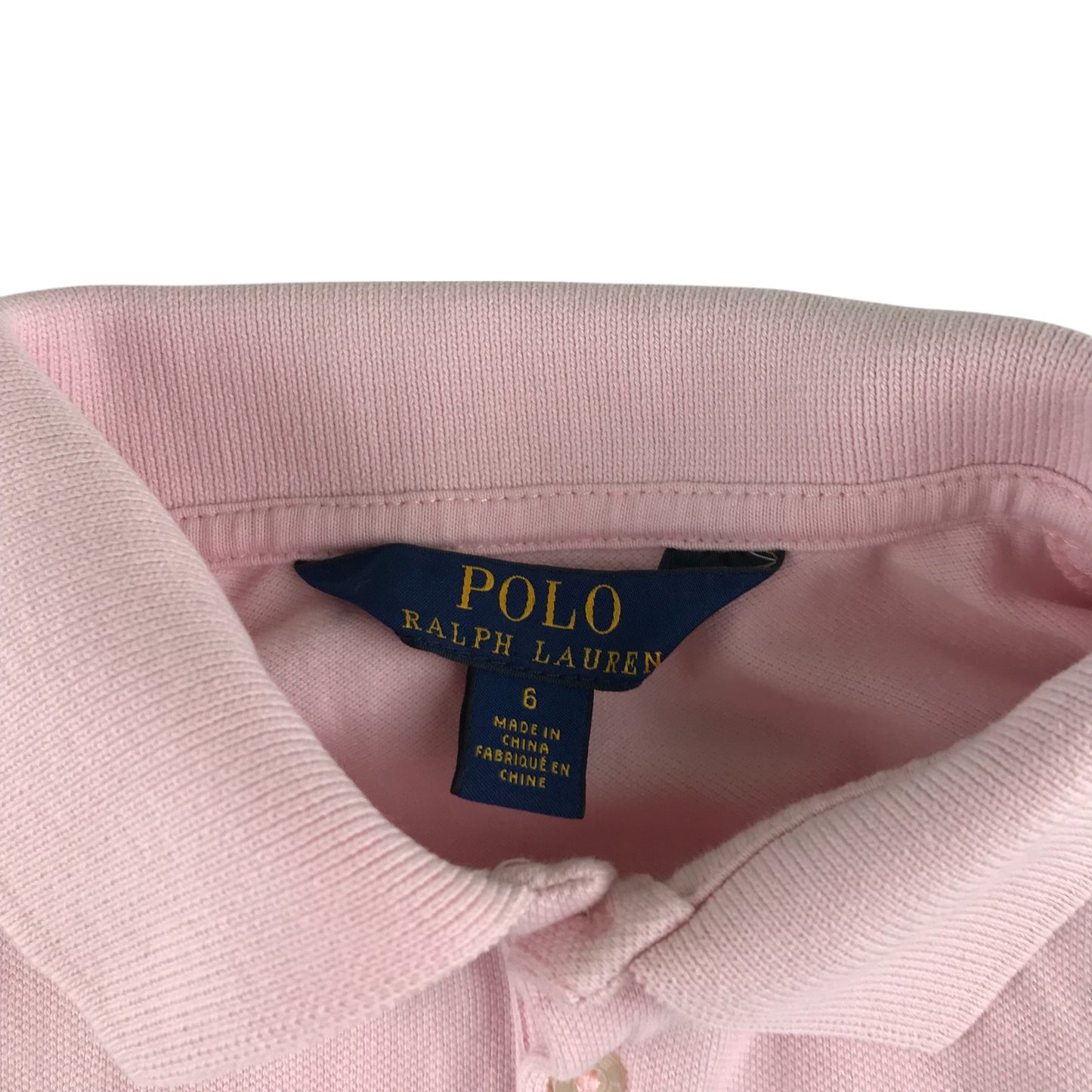 Ralph Lauren dress 5-6 years light pink long sleeve polo collar peplum hem