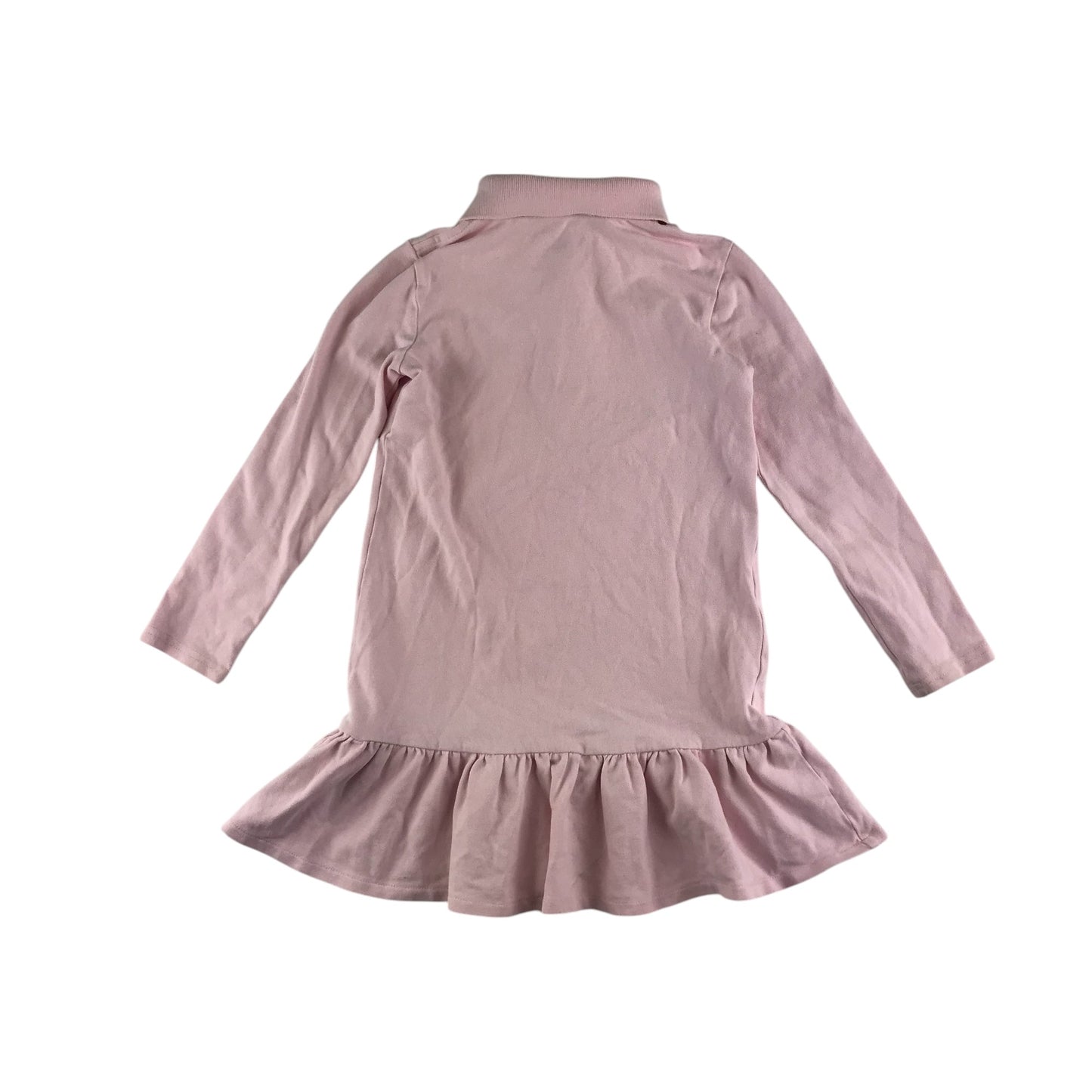 Ralph Lauren dress 5-6 years light pink long sleeve polo collar peplum hem