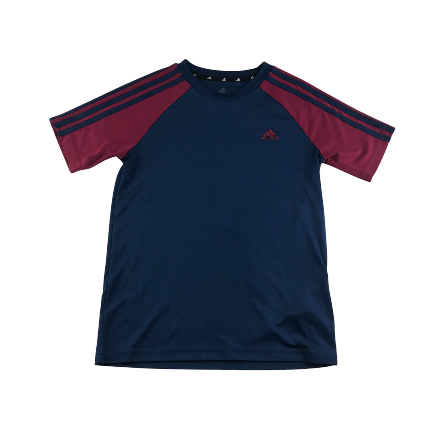 Adidas sport top 11-12 years blue and maroon short sleeve