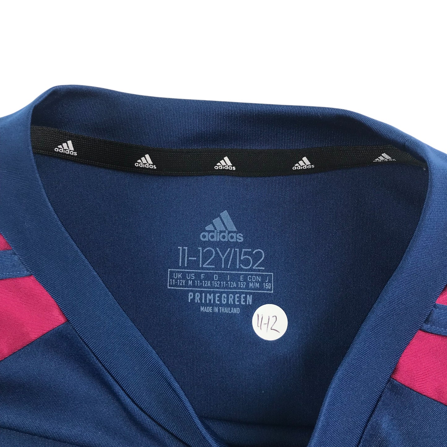 Adidas sport top 11-12 years blue and maroon short sleeve