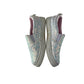 White glitter plimsolls shoe size 1 sparkly flat sole slipons