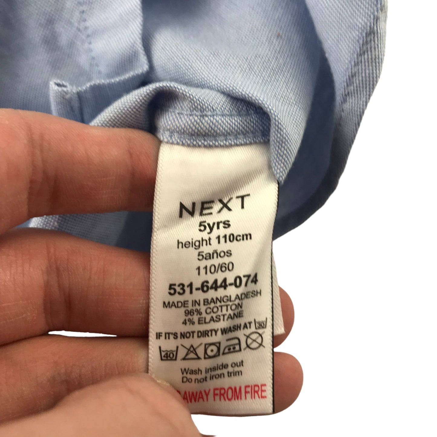 Next shirt 5 years light blue button fastening