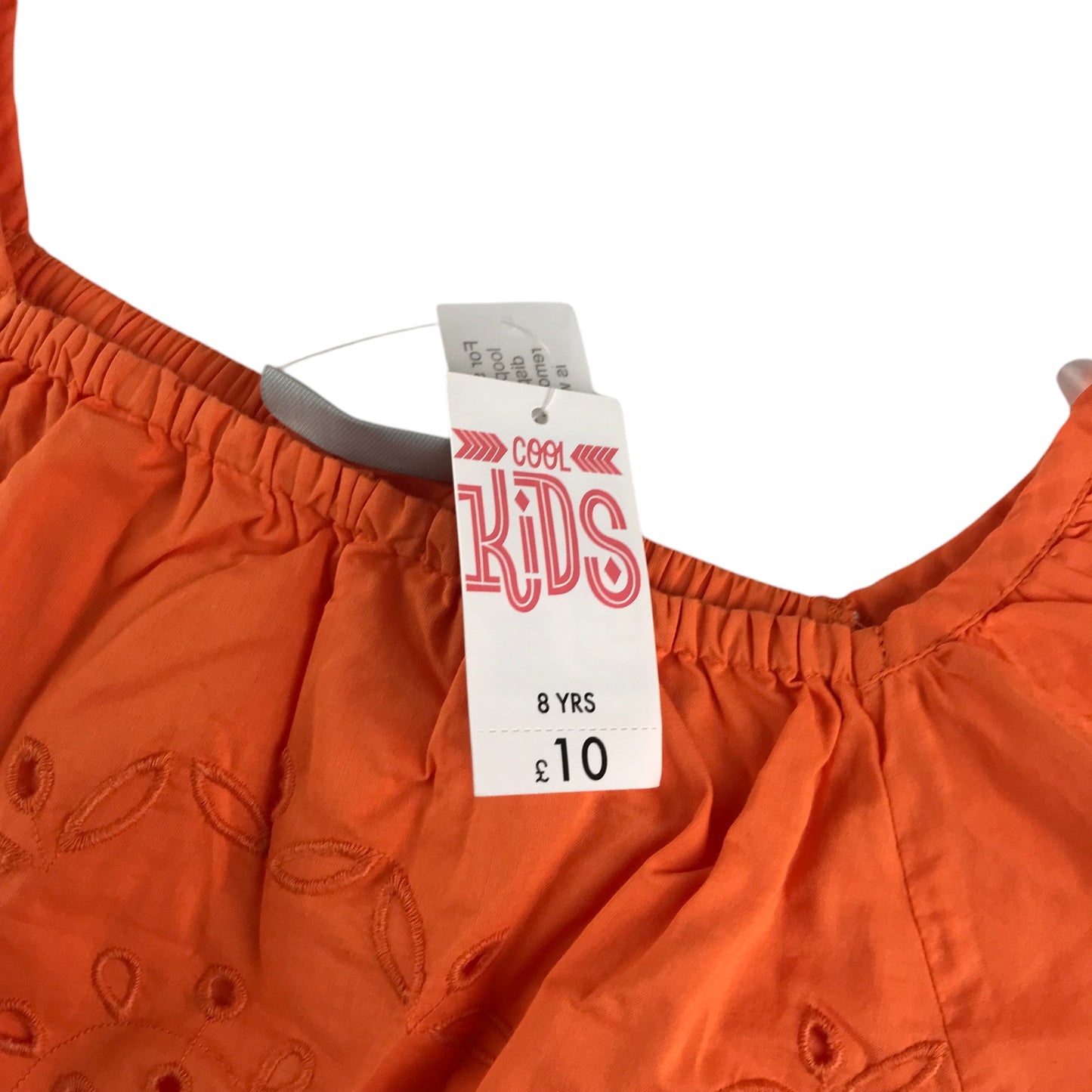 Matalan crop top 7-8 years orange embroidered cotton