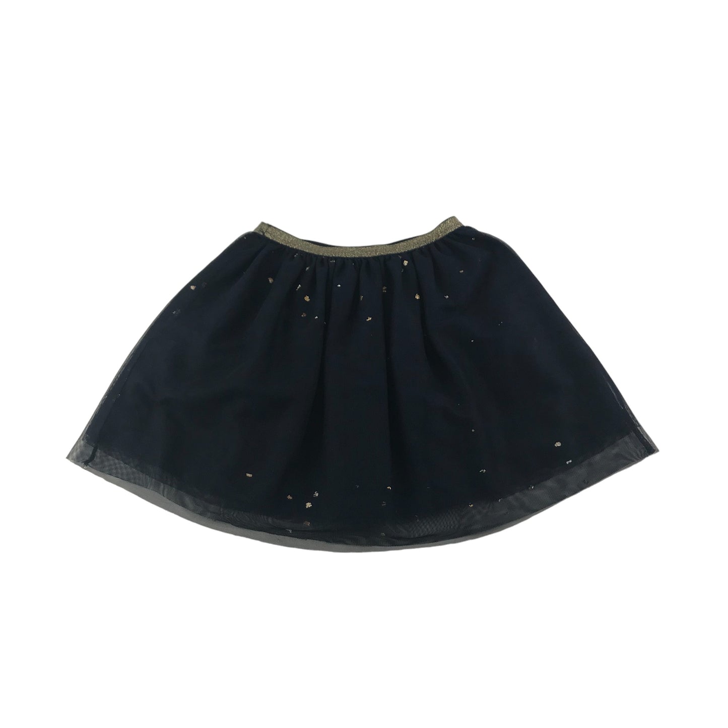 H&M Skirt Age 7 Navy Blue Mesh Layer Sparkly Details