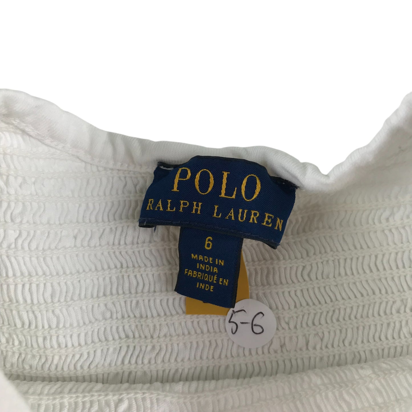 Ralph Lauren blouse 5-6 years white flared hem cotton