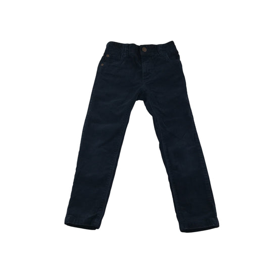 Next trousers 4-5 years navy corduroy skinny adjustable waist