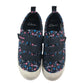 Clarks trainers shoe size 2F junior navy with floral print triple hoop and loop straps
