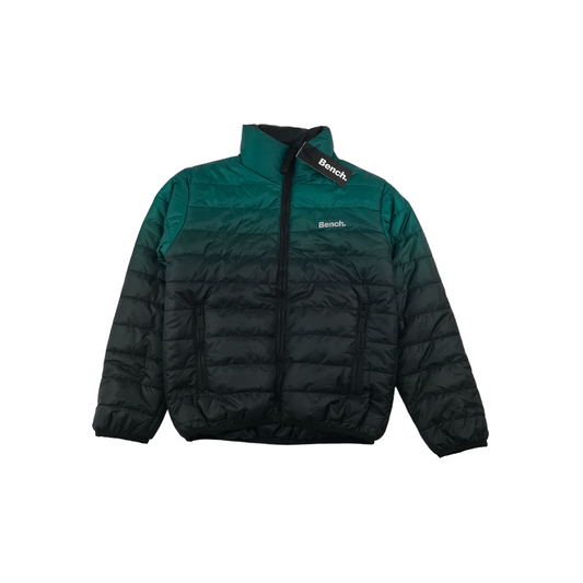 Bench. Teal and Black Gradient Puffer Bomber Jacket Age 7