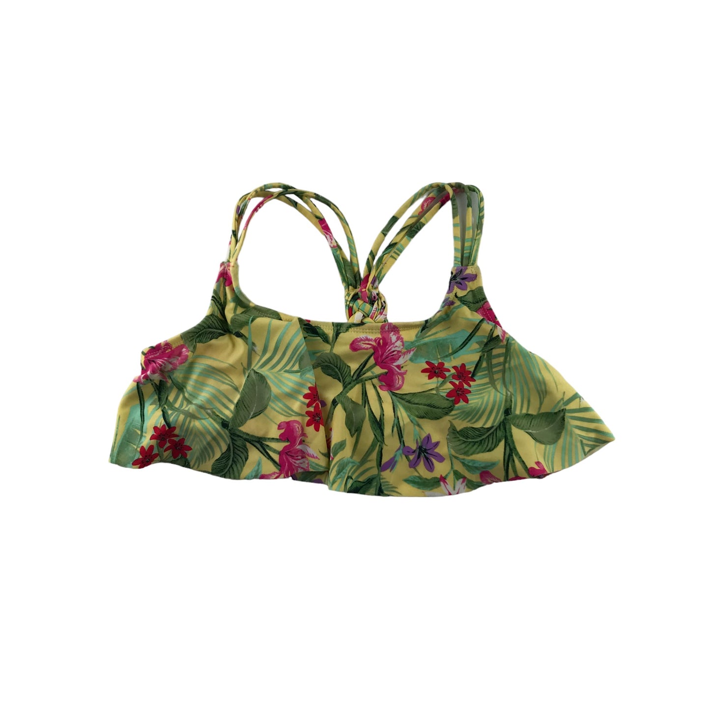 Primark Bikini Age 12 Yellow Floral Print Pattern 2-piece Set