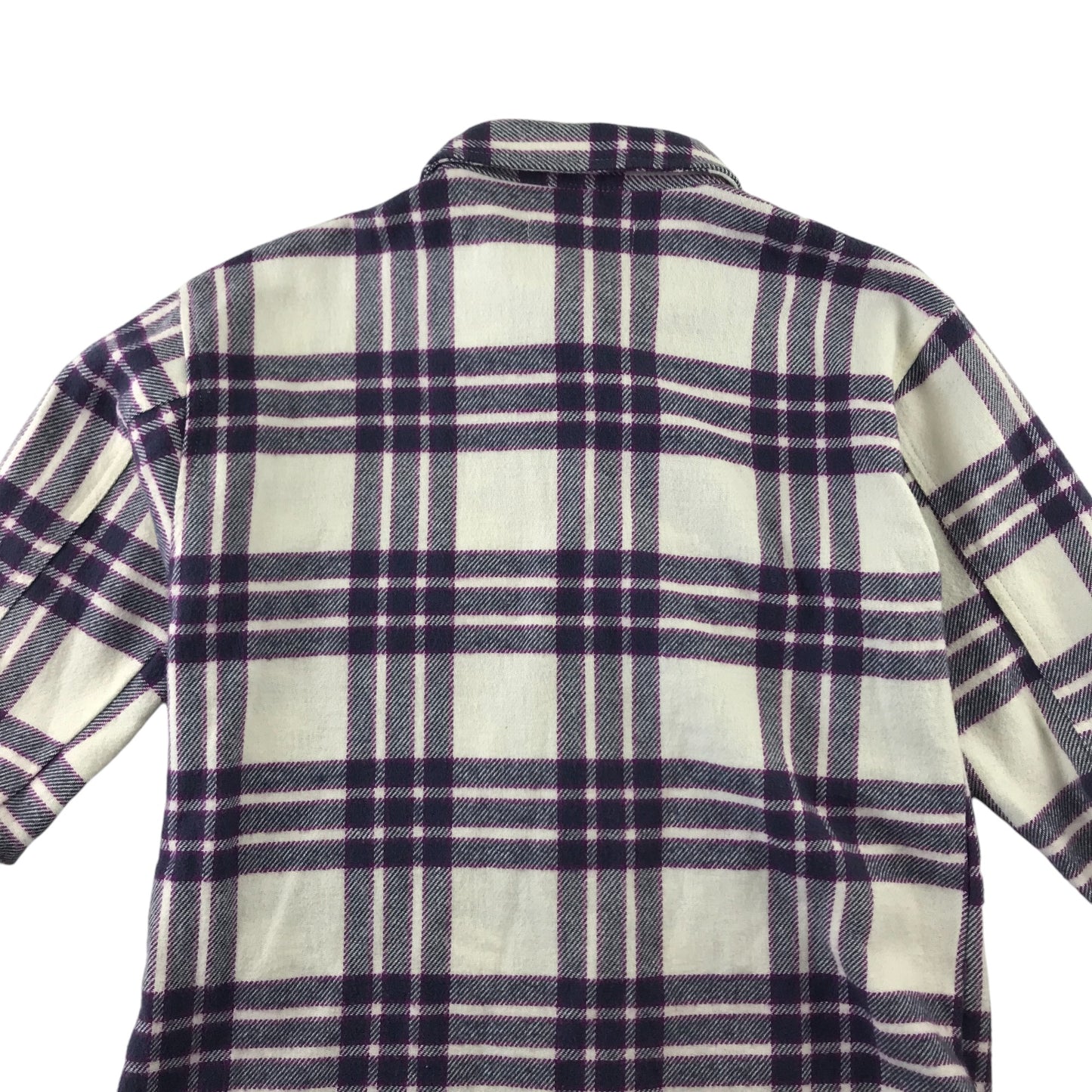 Zara shirt 6 years white and purple oversized checked button up cotton