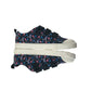 Clarks trainers shoe size 2F junior navy with floral print triple hoop and loop straps