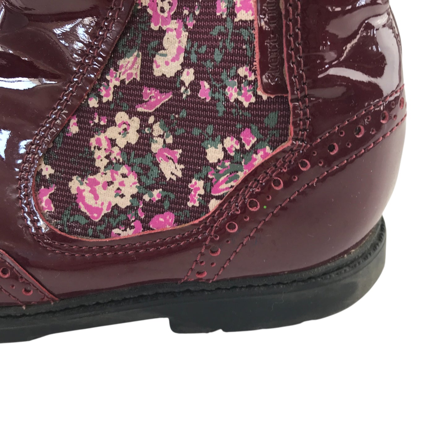 Start-rite Chelsea boots shoe size 11.5F junior burgundy shiny side zipper inside