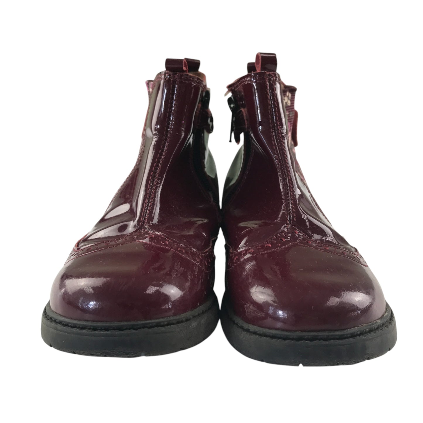 Start-rite Chelsea boots shoe size 11.5F junior burgundy shiny side zipper inside