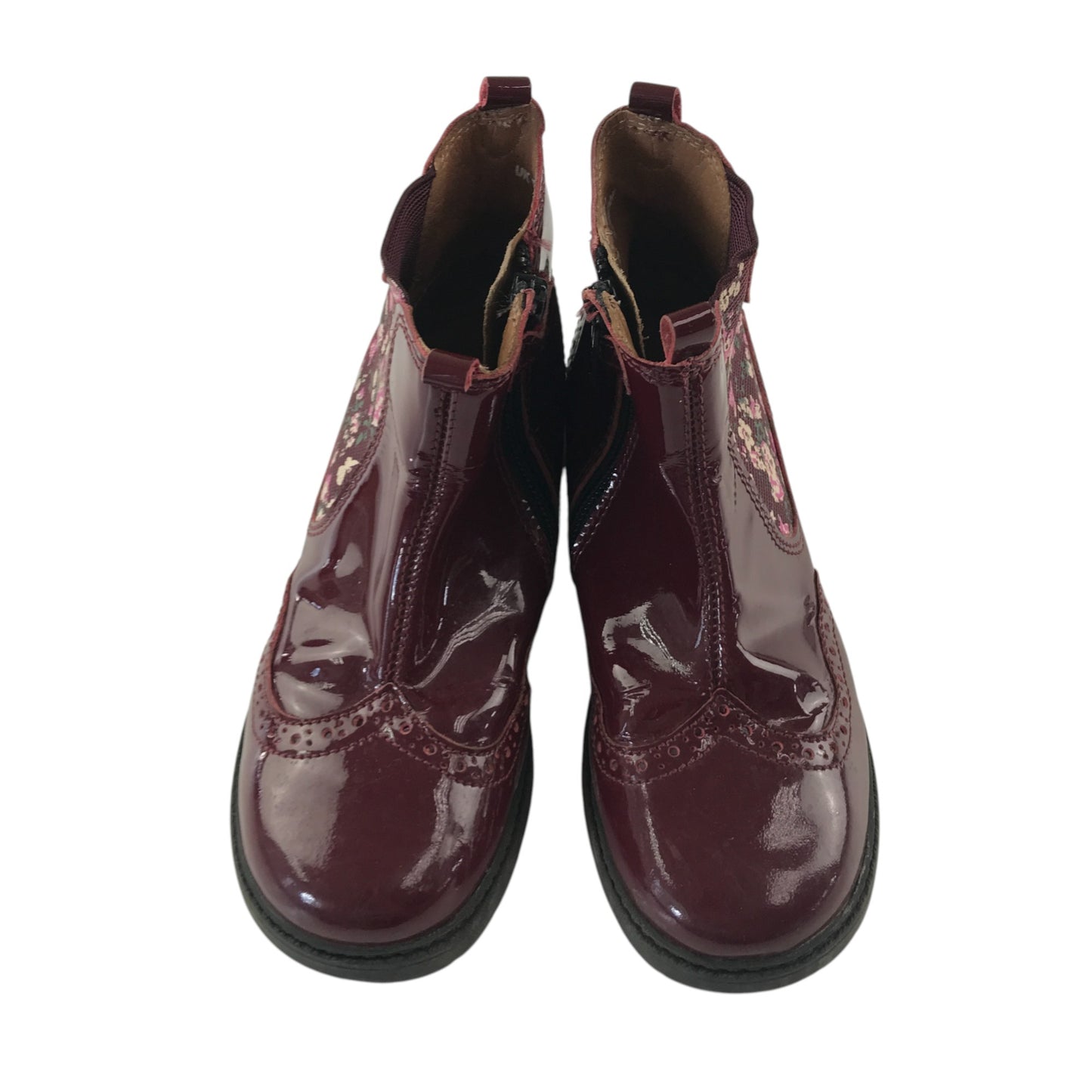 Start-rite Chelsea boots shoe size 11.5F junior burgundy shiny side zipper inside