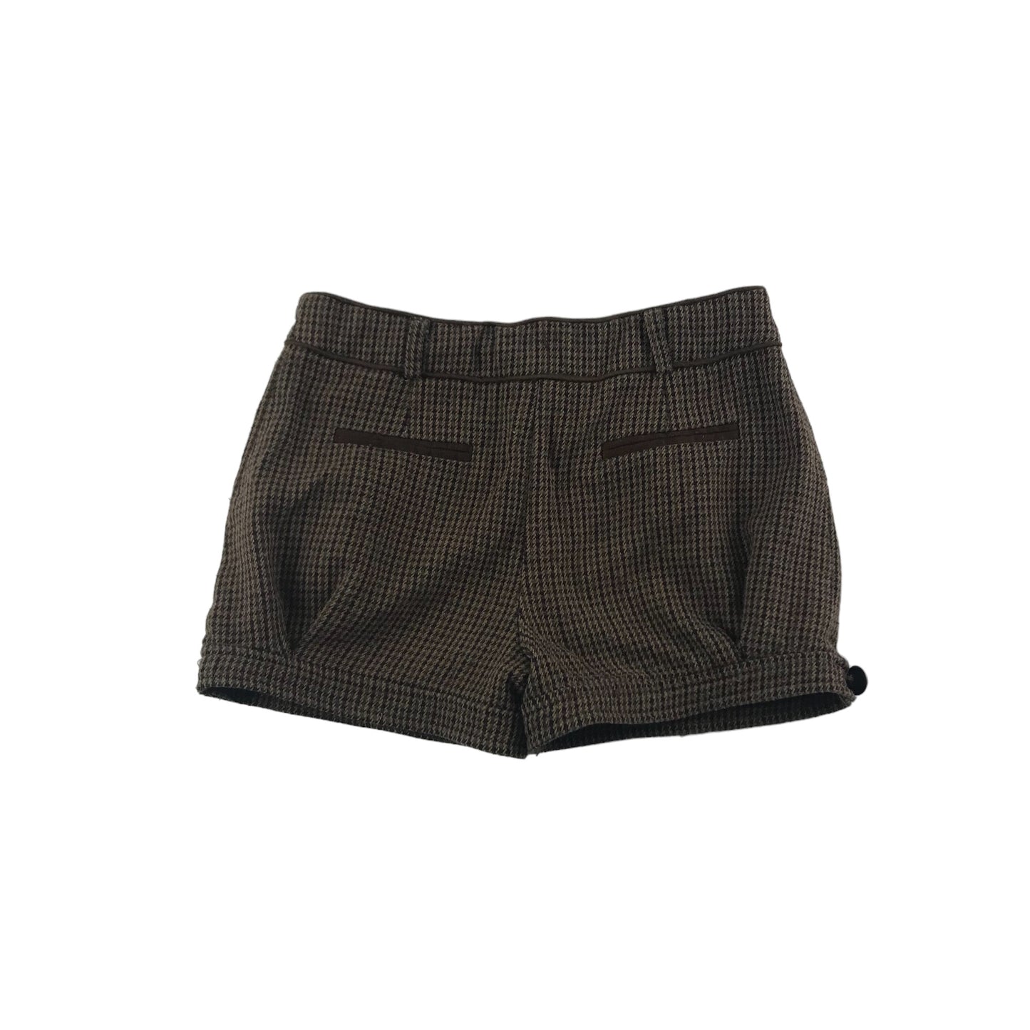 Tu Shorts Age 9 Brown Houndstooth Pattern Knitted Texture