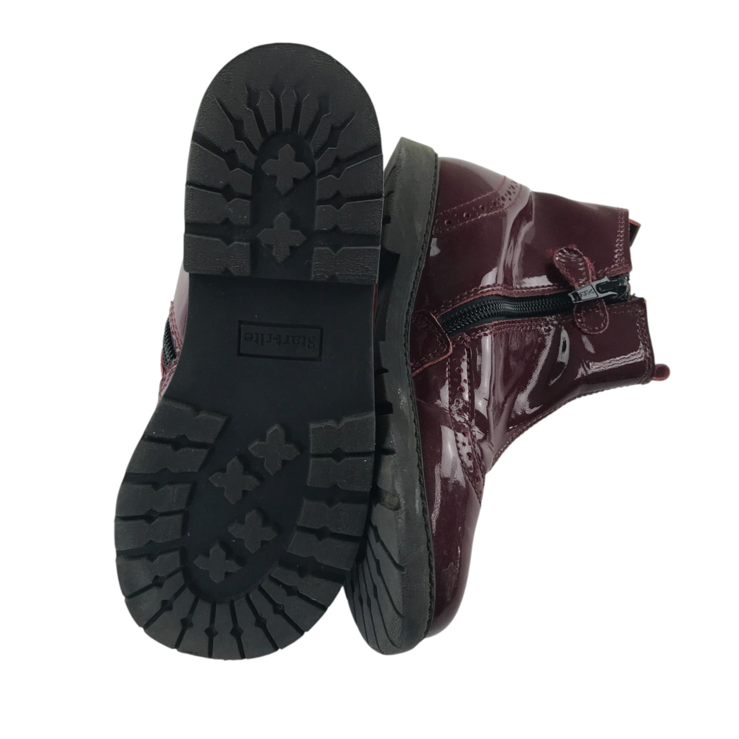 Start-rite Chelsea boots shoe size 11.5F junior burgundy shiny side zipper inside