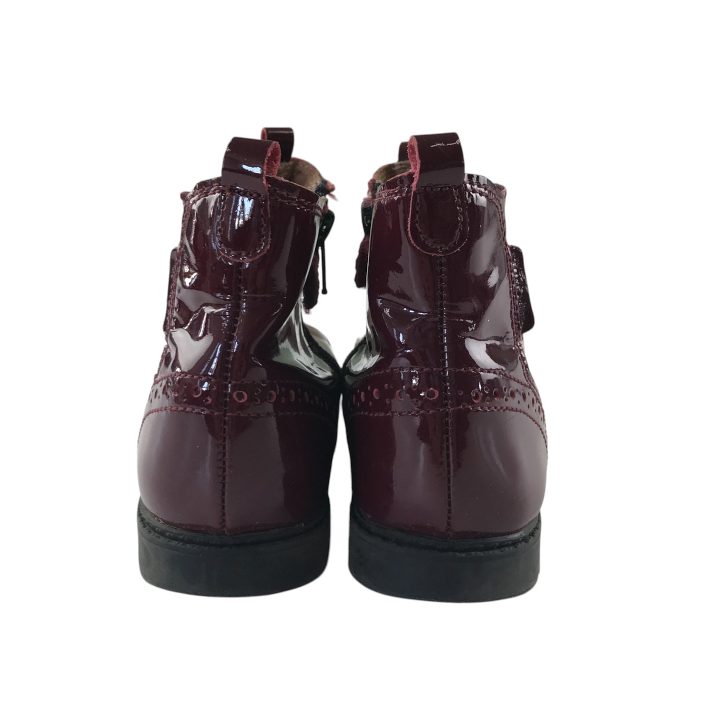 Start-rite Chelsea boots shoe size 11.5F junior burgundy shiny side zipper inside