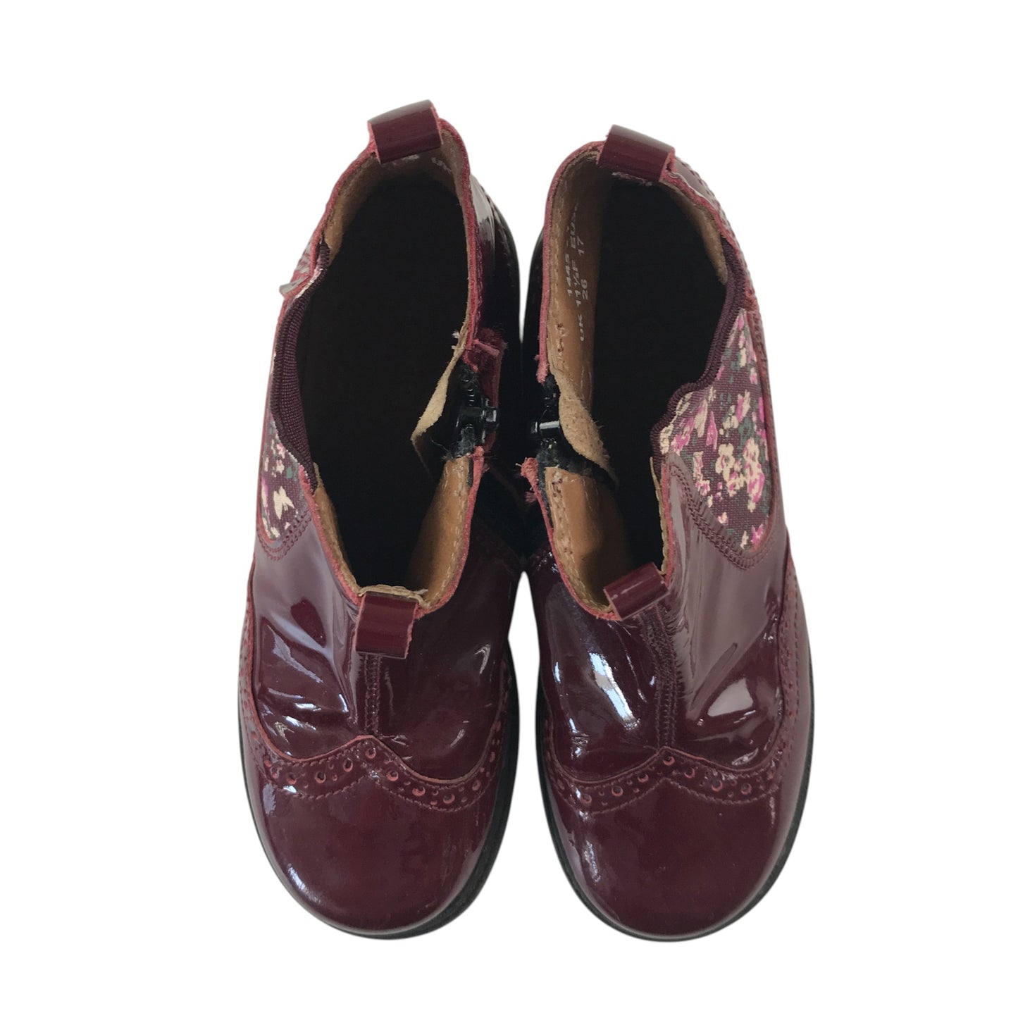 Start-rite Chelsea boots shoe size 11.5F junior burgundy shiny side zipper inside