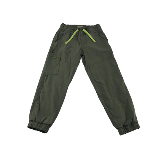 Trousers 7-8 years khaki cargo style elasticated waist with cuffed leg fleece inside