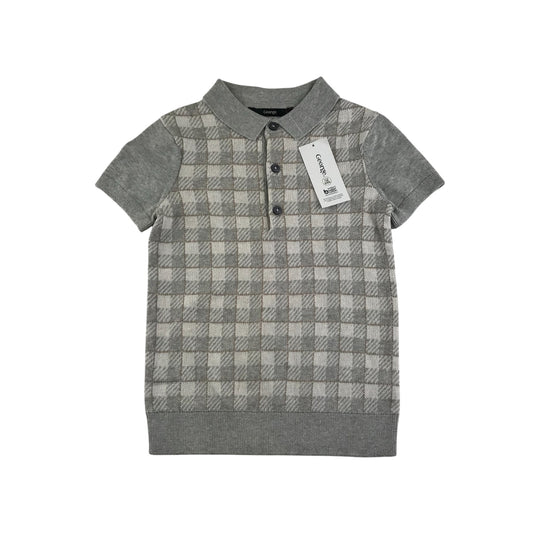 George polo shirt grey check pattern knitted cotton