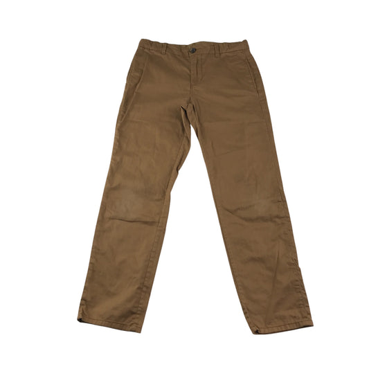 H&M Trousers 9-10 years light brown plain chino style adjustable waist cotton