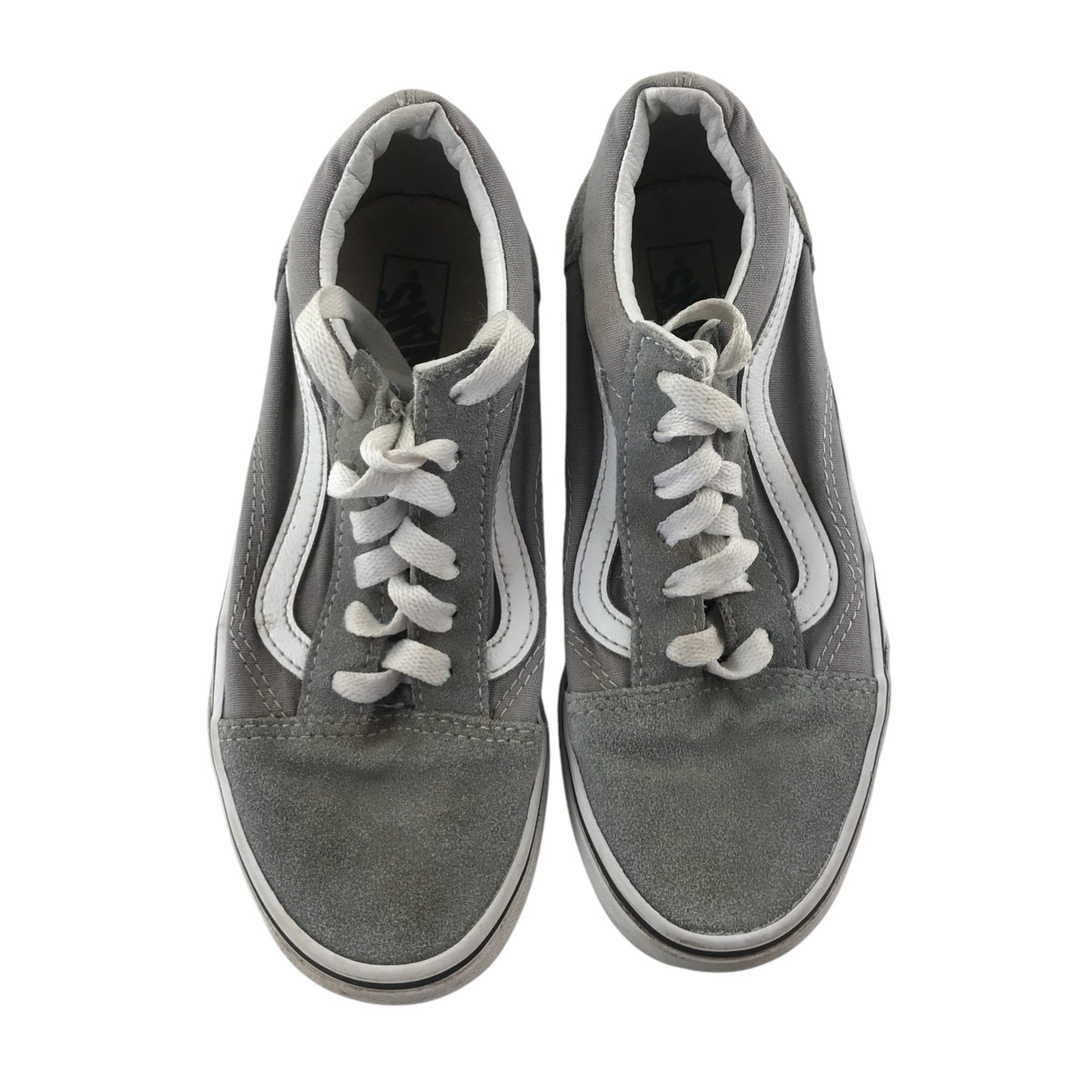 Vans trainers shoe size 3 junior light grey classic vans style wavy strip and logo