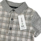 George polo shirt grey check pattern knitted cotton