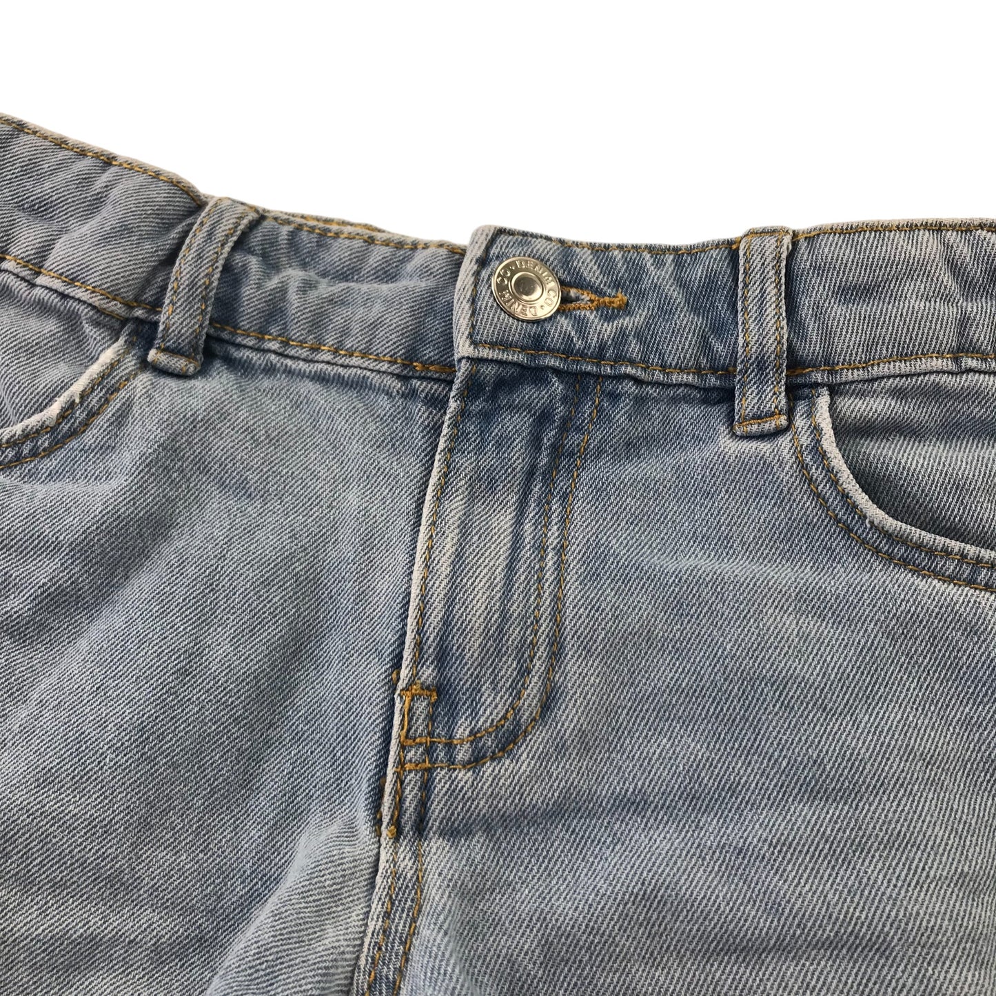 Denim Co shorts 8-9 years blue denim folded hem mid rise cotton