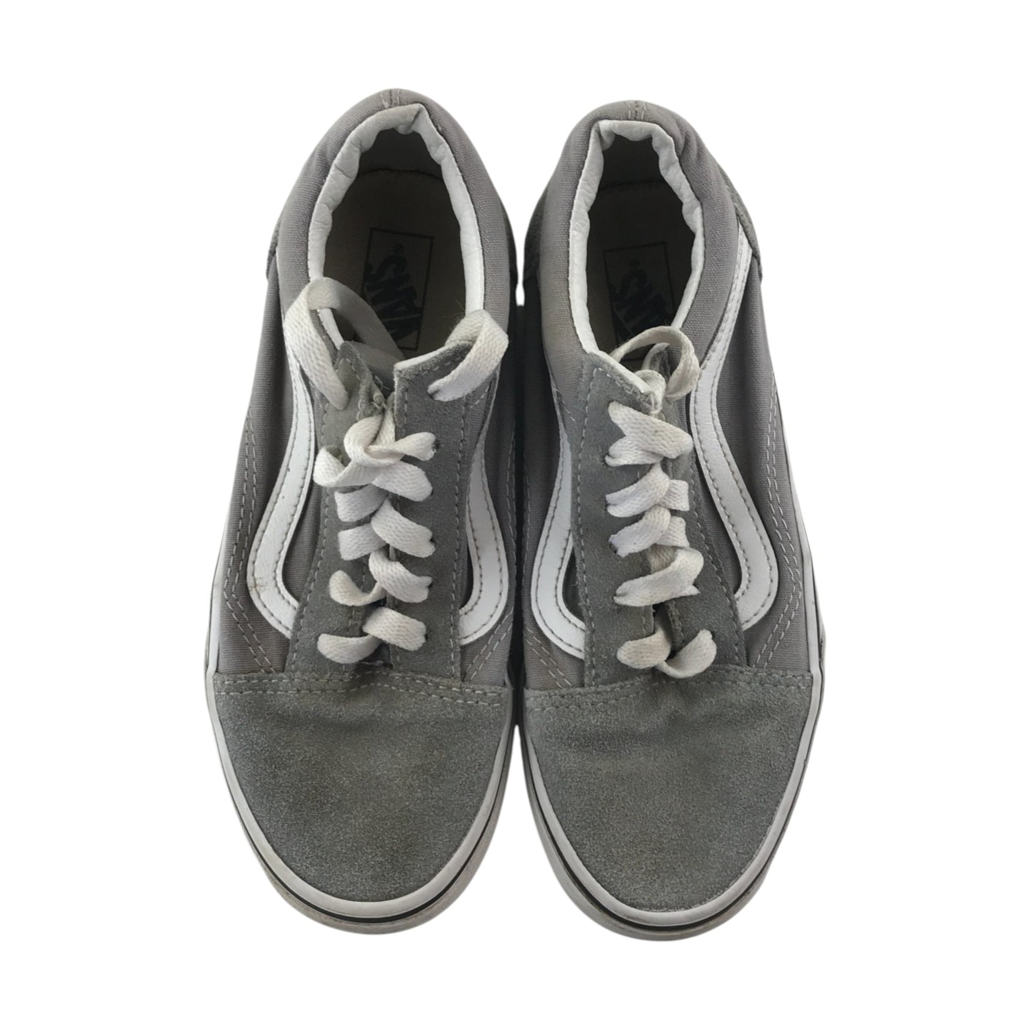 Vans trainers shoe size 3 junior light grey classic vans style wavy strip and logo