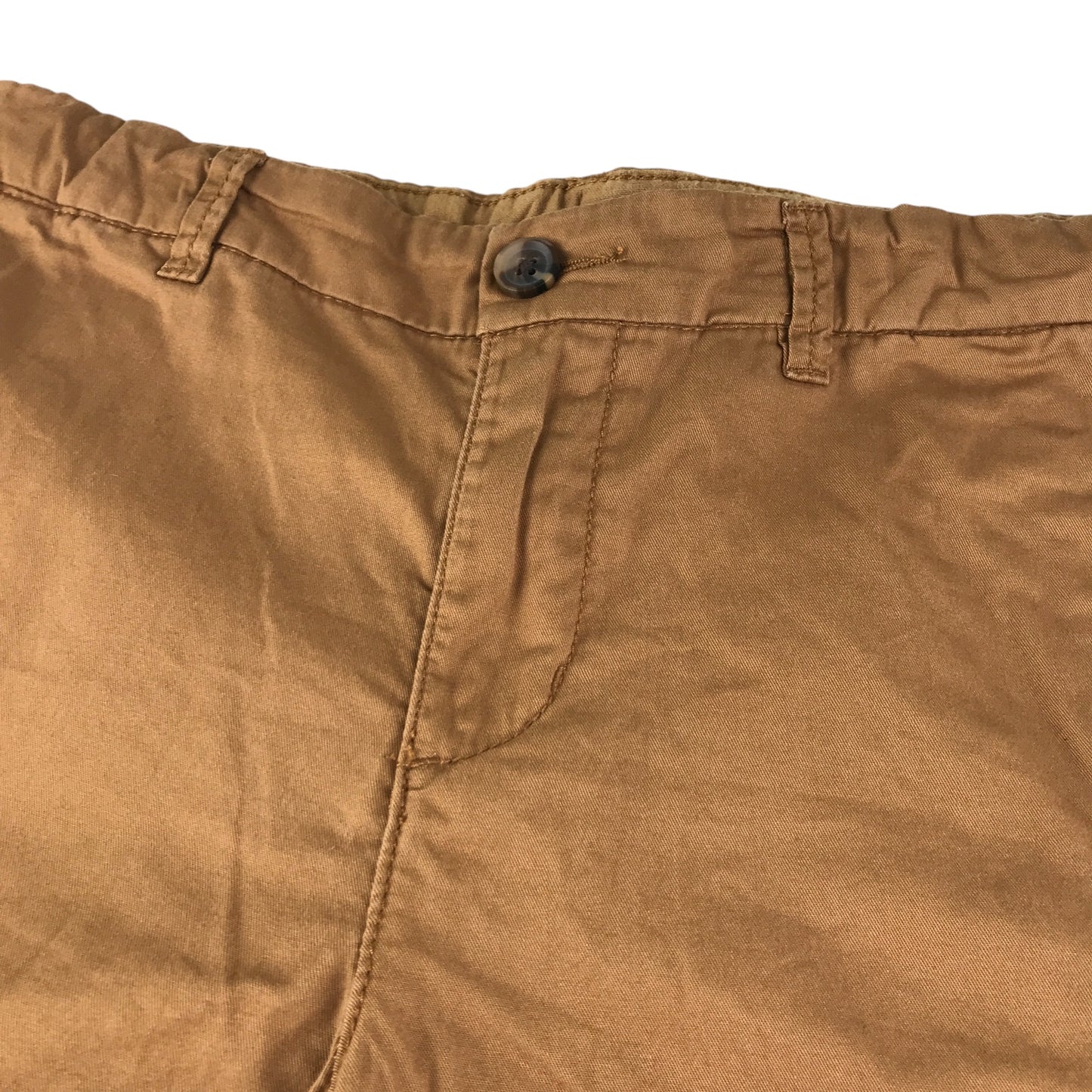 H&M Trousers 9-10 years light brown plain chino style adjustable waist cotton