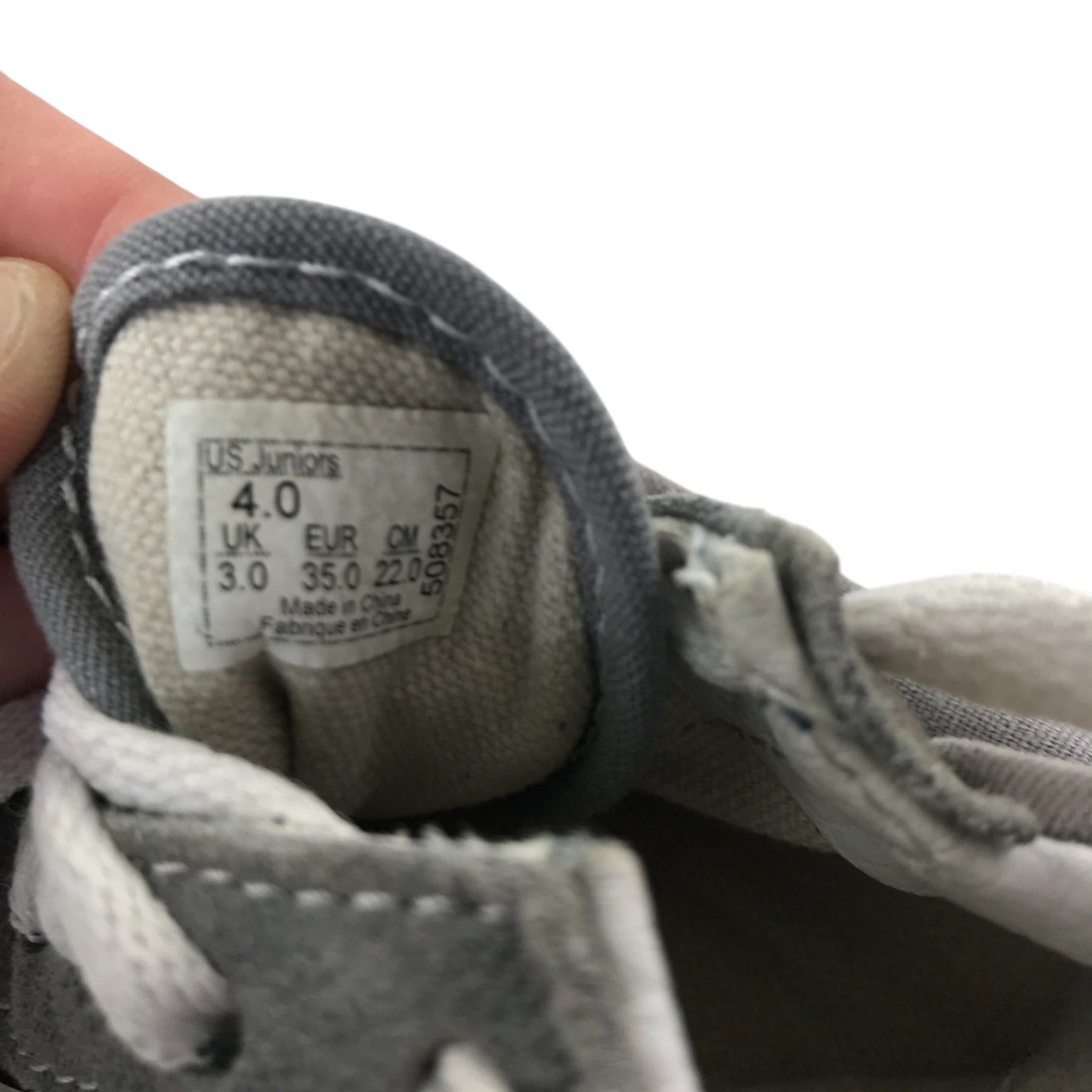 Vans trainers shoe size 3 junior light grey classic vans style wavy strip and logo
