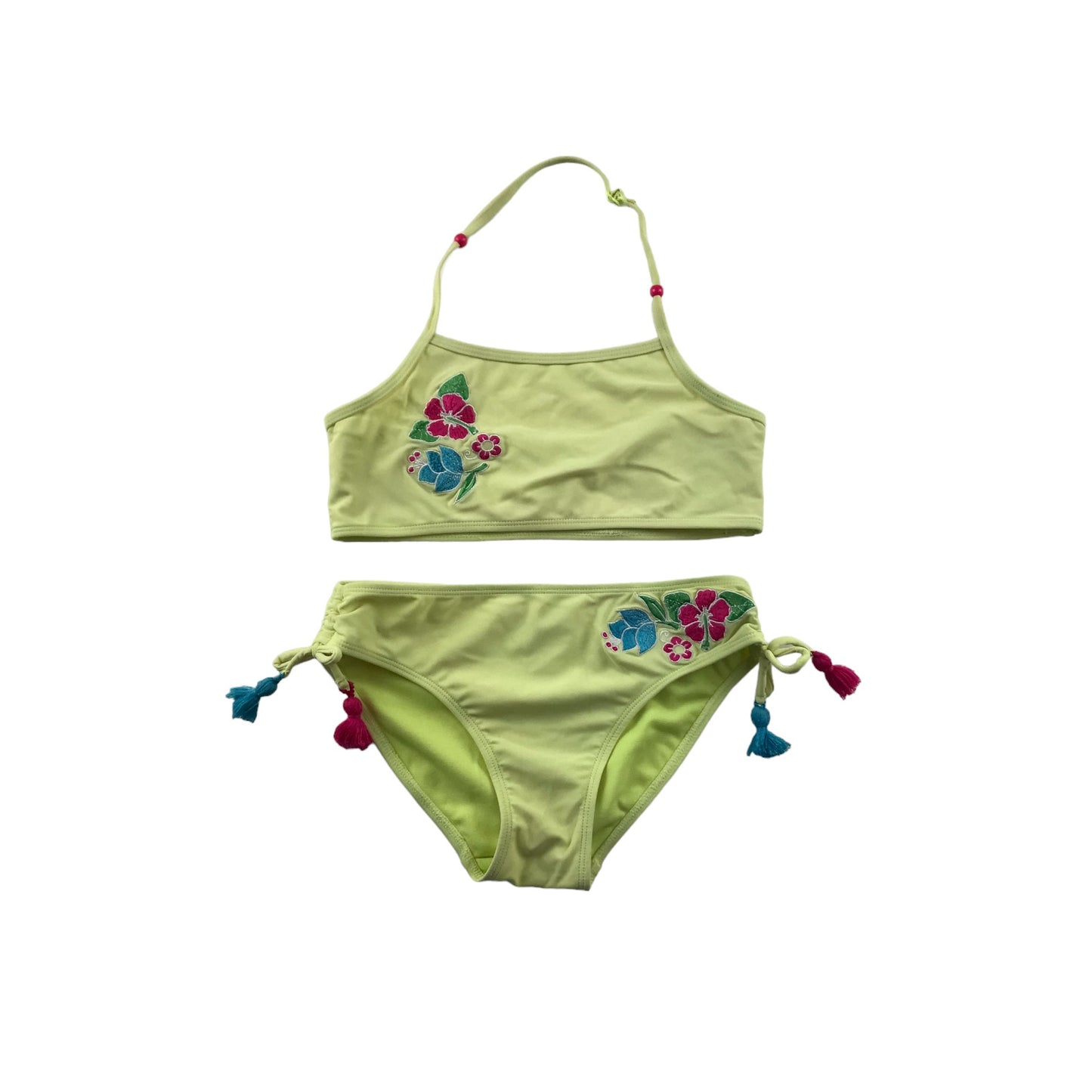 Matalan Bikini Age 8 Yellow Floral Embroidery 2-piece Set