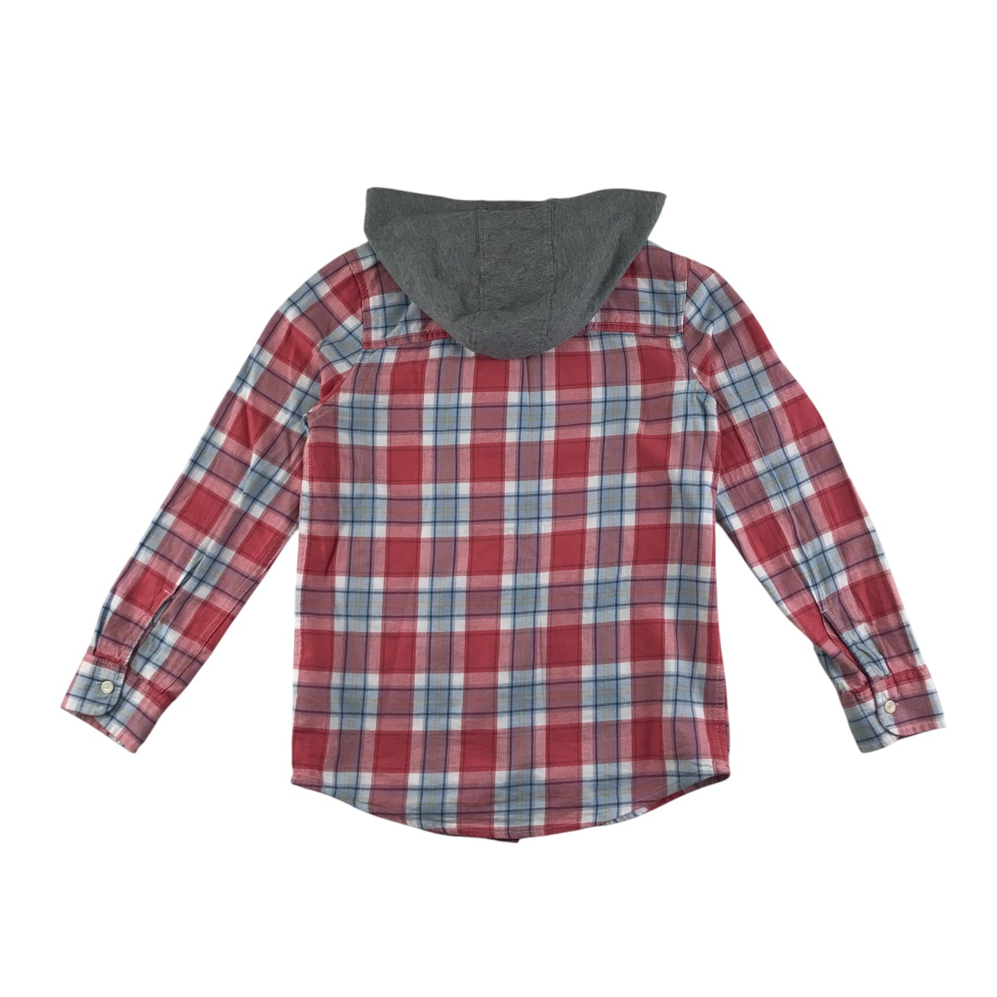 OshKosh shirt 11-12 years red checked hooded button up cotton