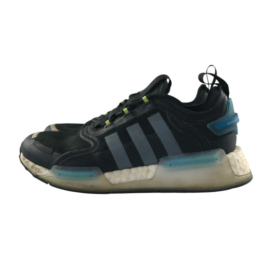 Adidas trainers shoe size UK 4 black with blue detailing La Marque NMD aux 3
