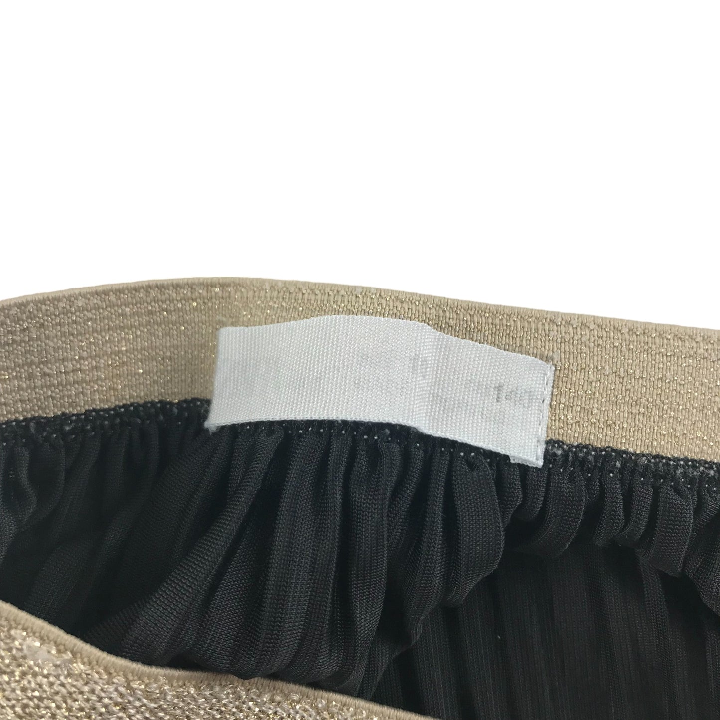 Zara Skirt Age 9-10 Black Velvet Pleated with Golden Waistband