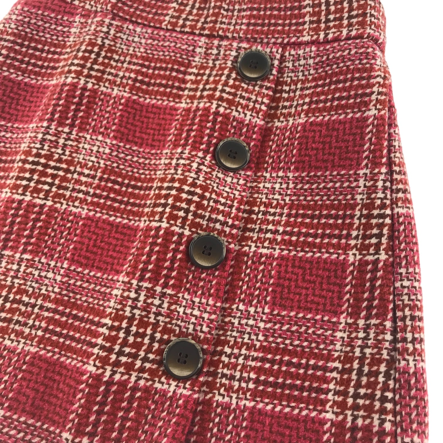 Matalan Skirt Age 10 Red Knitted Houndstooth Style Check Pattern