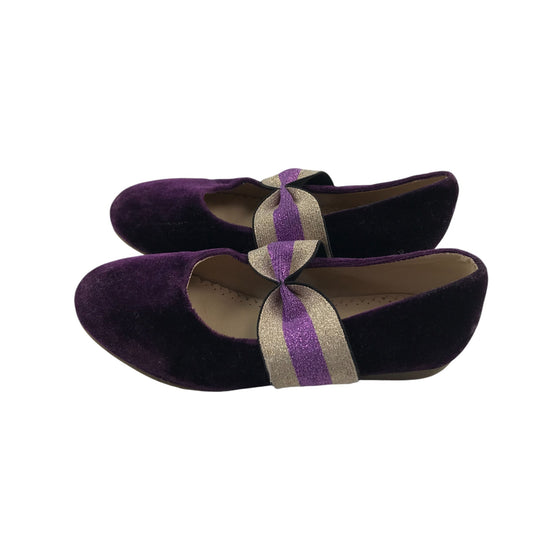 John Lewis ballerinas shoe size 12 junior purple velvet style flat shoes