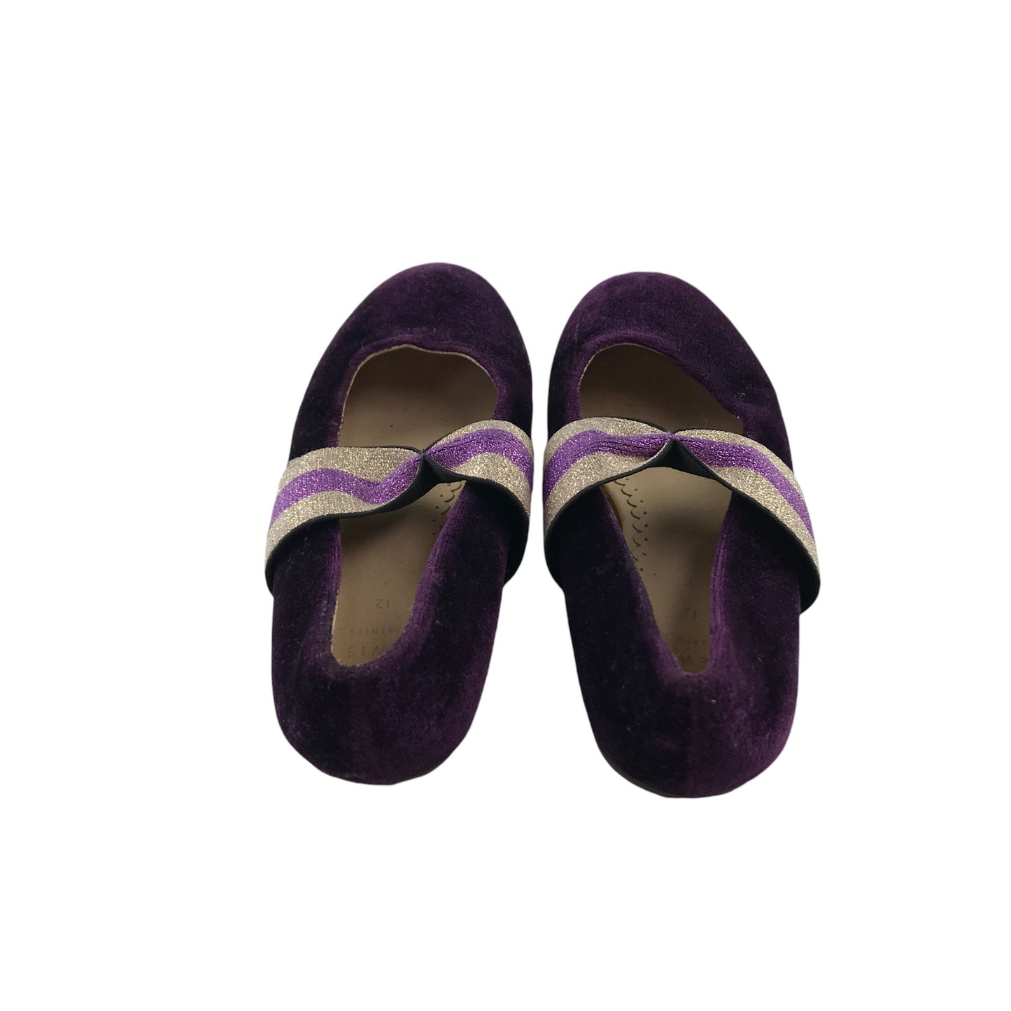 John Lewis ballerinas shoe size 12 junior purple velvet style flat shoes