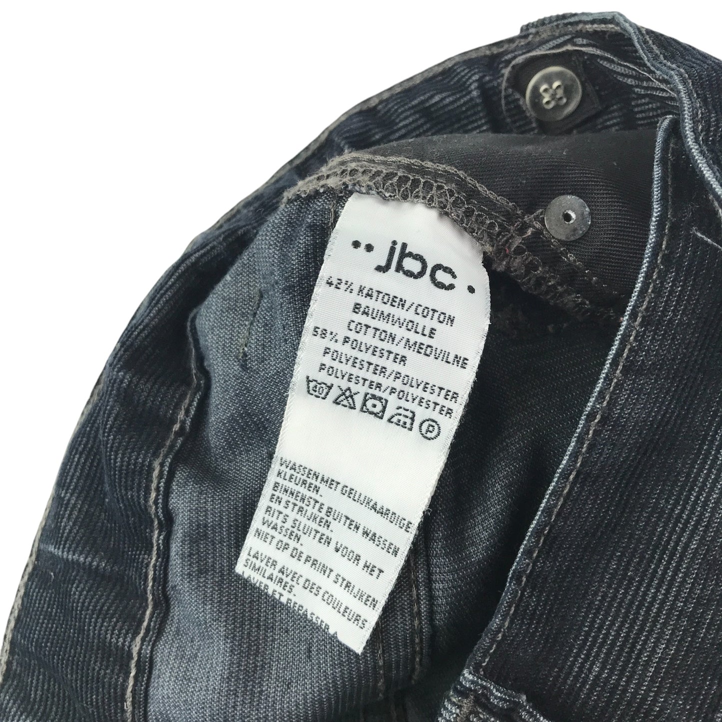 JBC trousers 11-12 years black stone wash effect corduroy adjustable waist