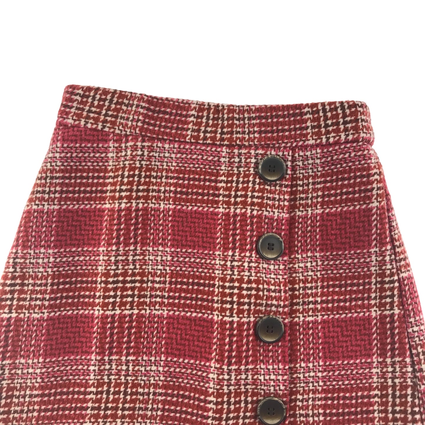 Matalan Skirt Age 10 Red Knitted Houndstooth Style Check Pattern