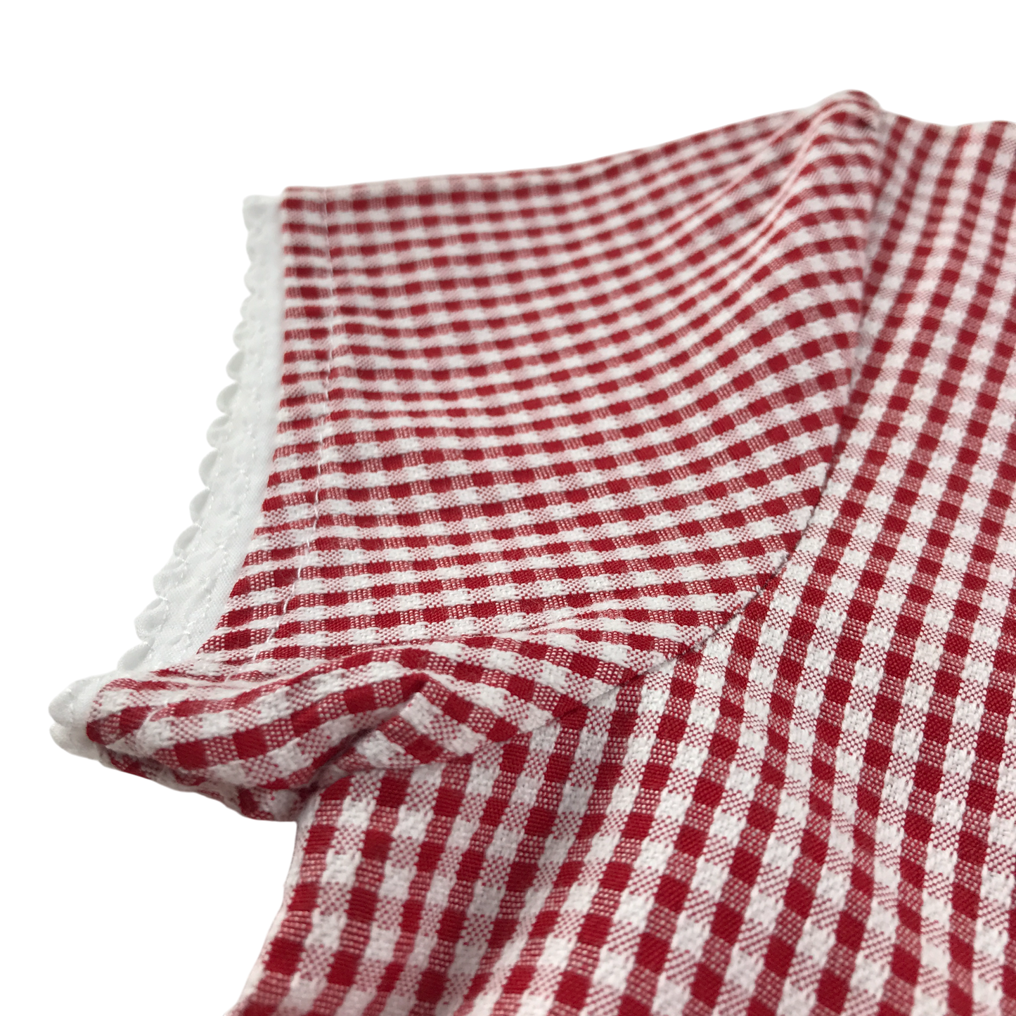 Red gingham with belt school summer dress