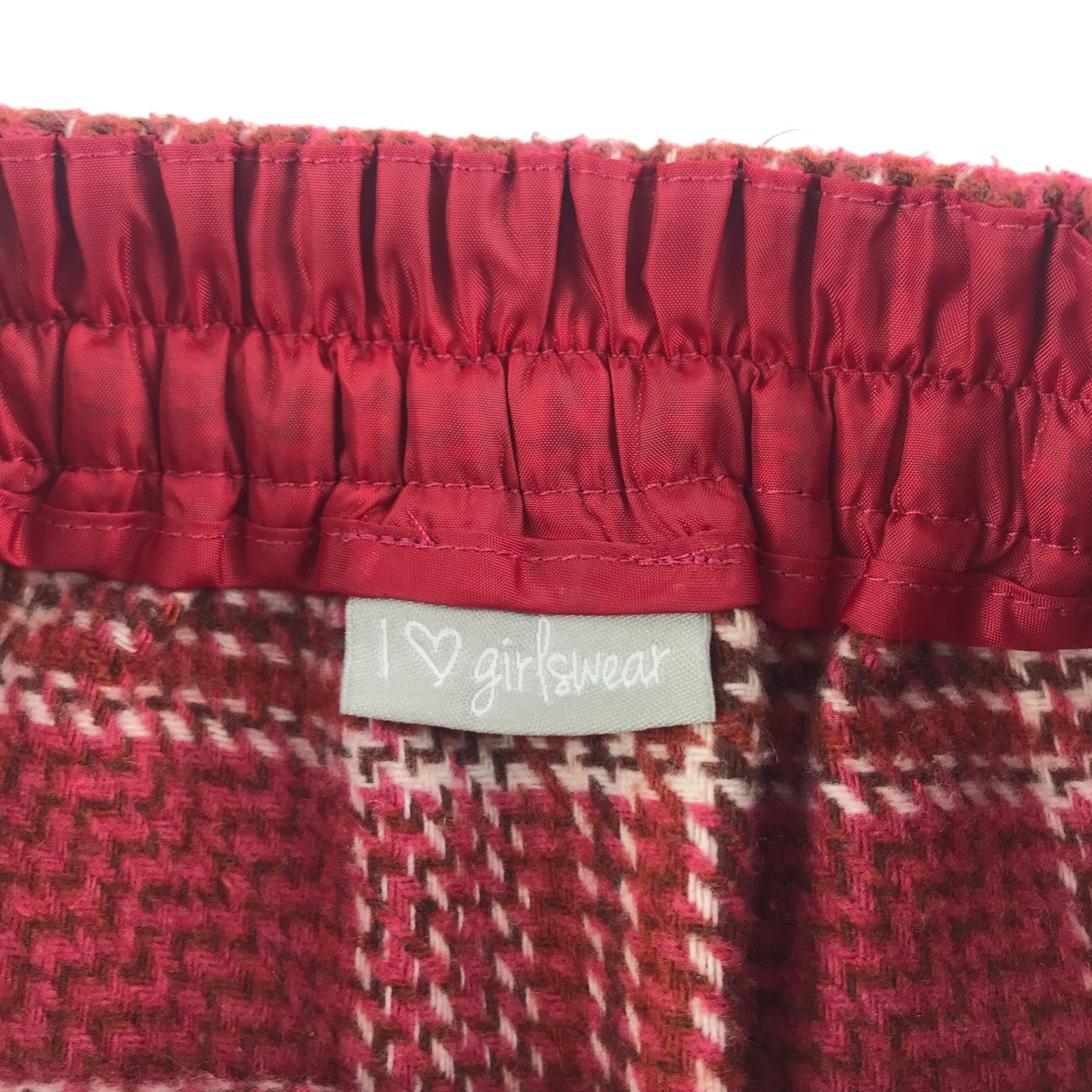 Matalan Skirt Age 10 Red Knitted Houndstooth Style Check Pattern