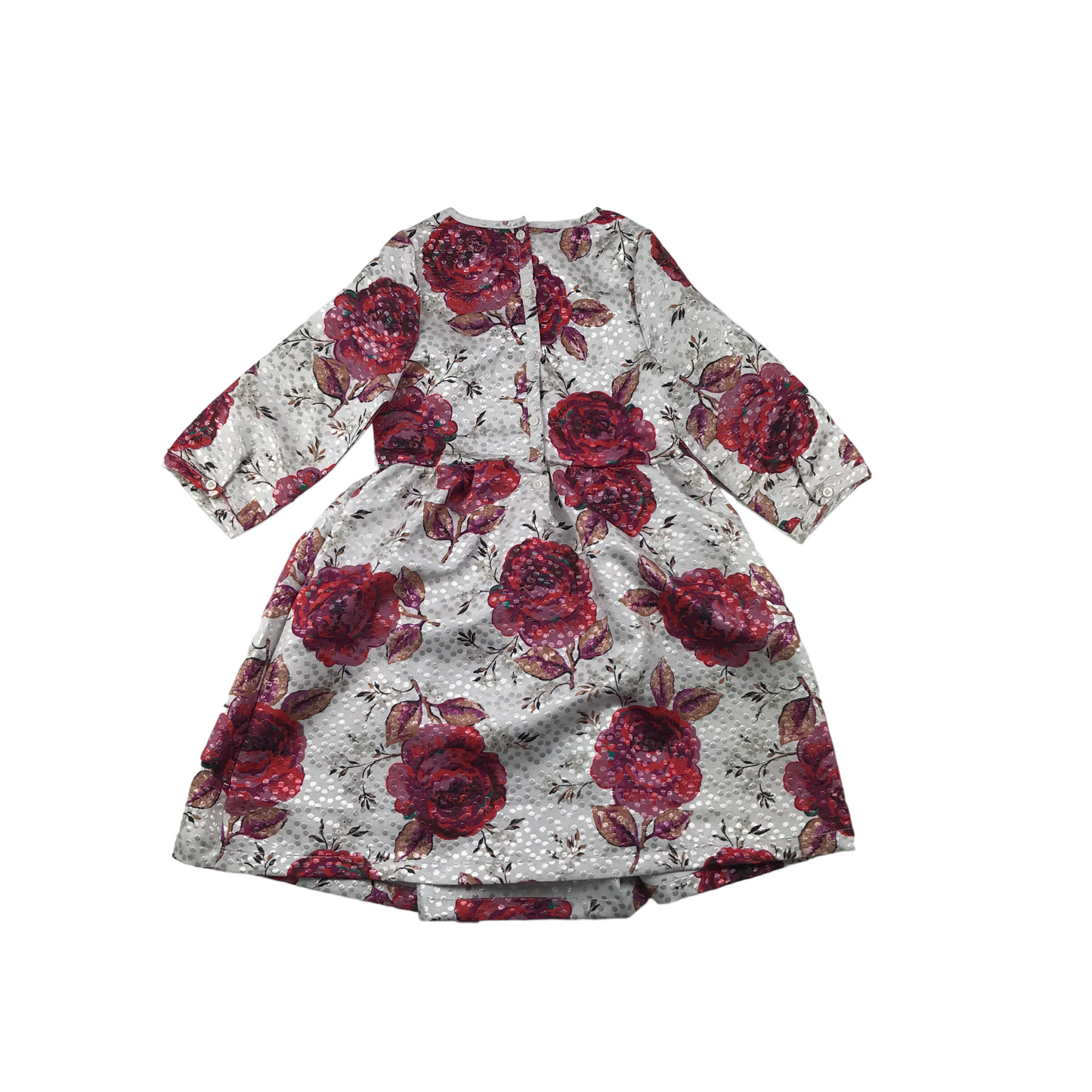 Cath Kidston Shiny White and Red Floral Dress Age 7