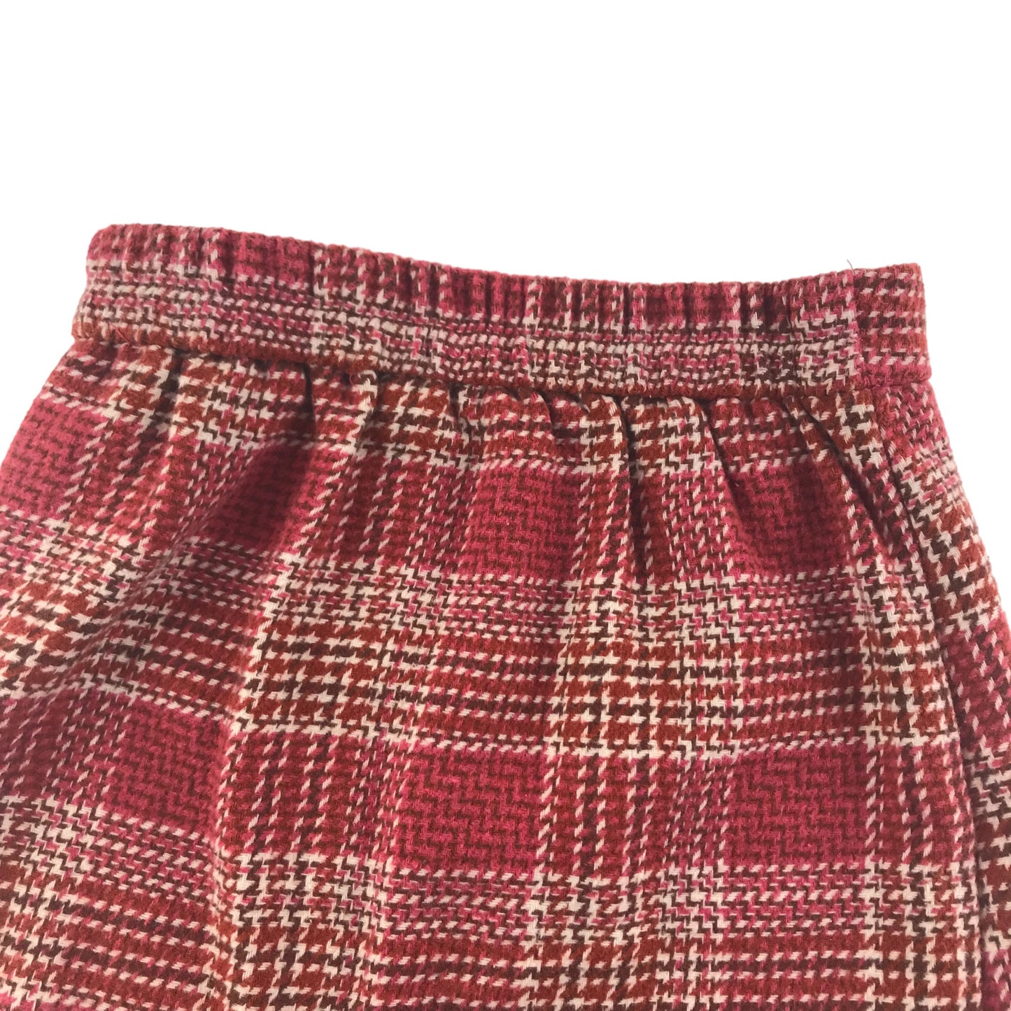 Matalan Skirt Age 10 Red Knitted Houndstooth Style Check Pattern