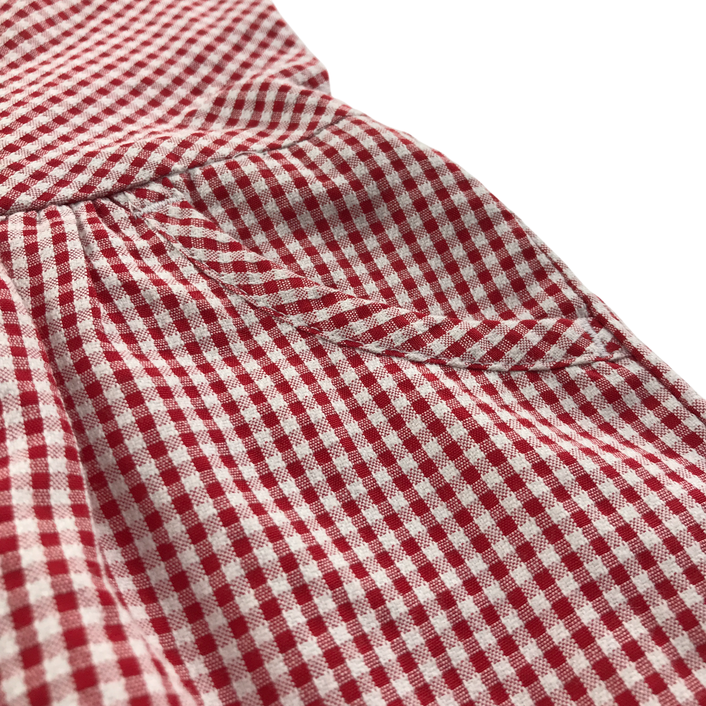 Red gingham with zipper school summer dress