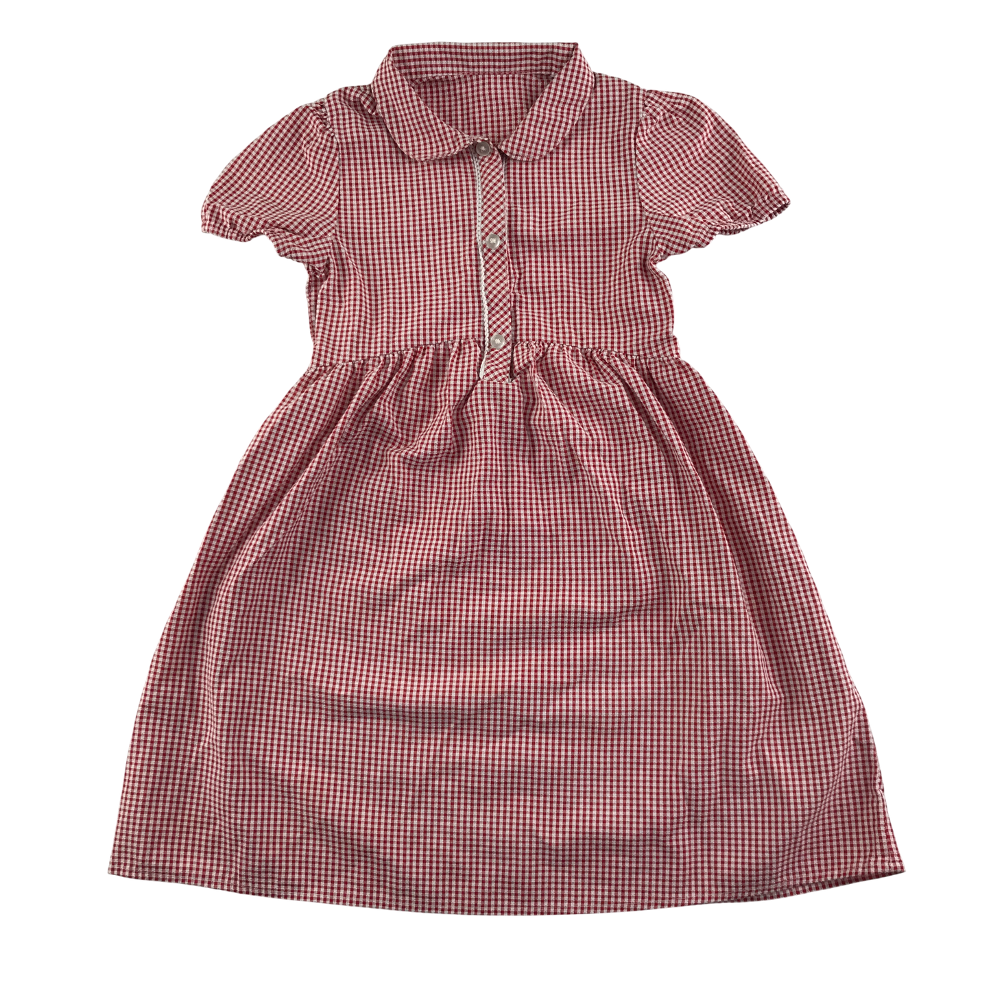 Red gingham with buttons school summer dress