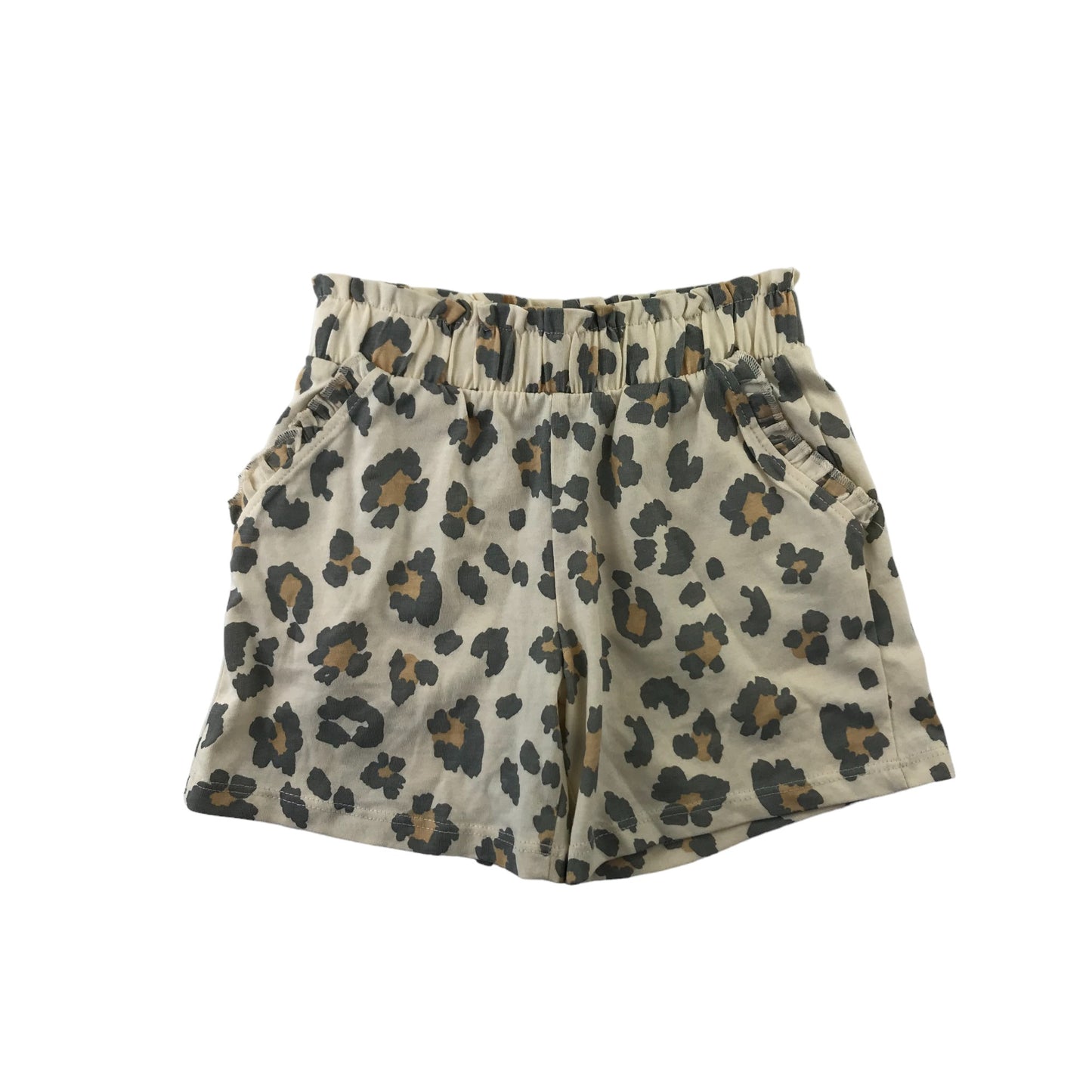 Tu shorts set 5 years beige and leopard print pattern light summery cotton