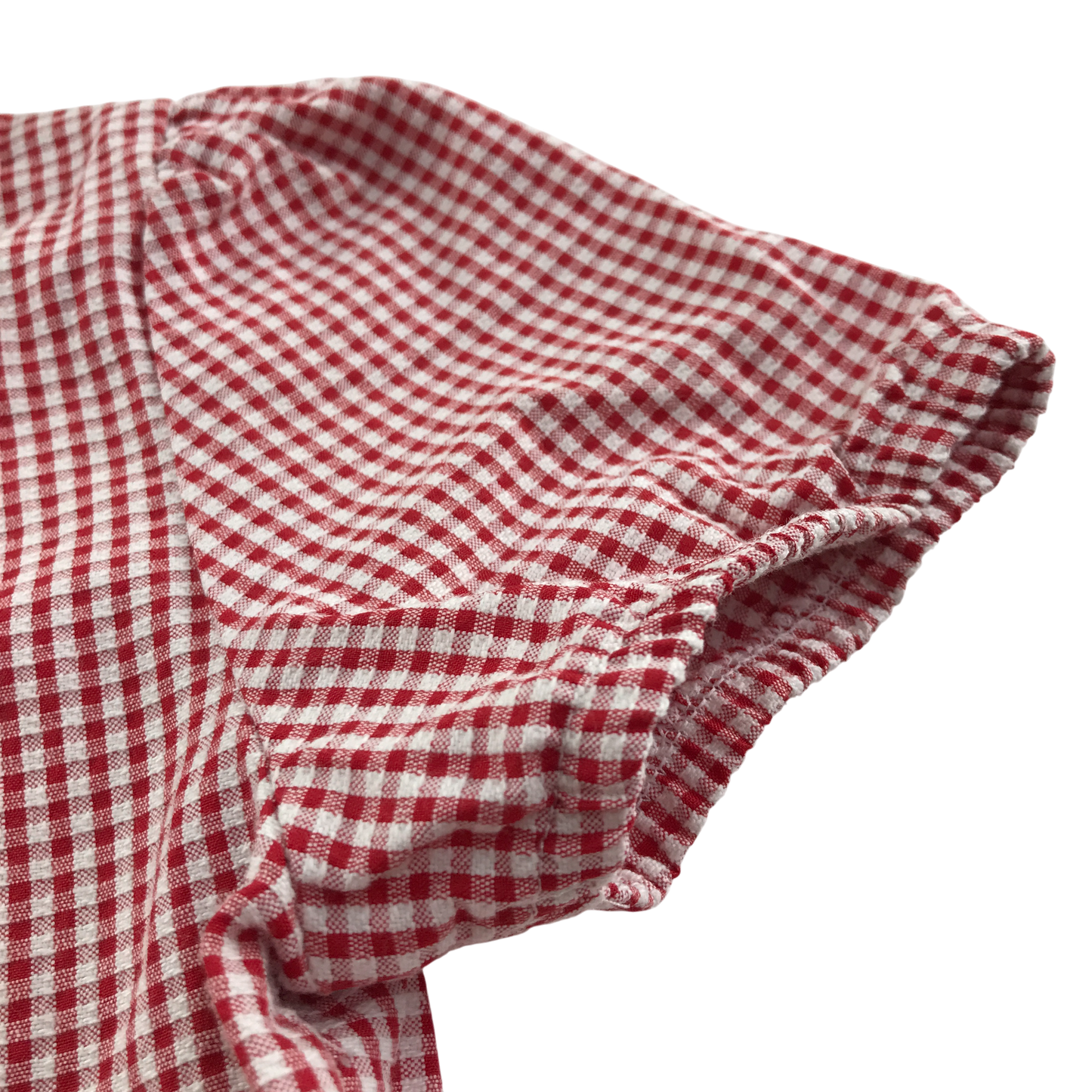 Red gingham with buttons school summer dress
