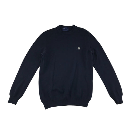 Fred Perry jumper adult size M navy blue merino wool